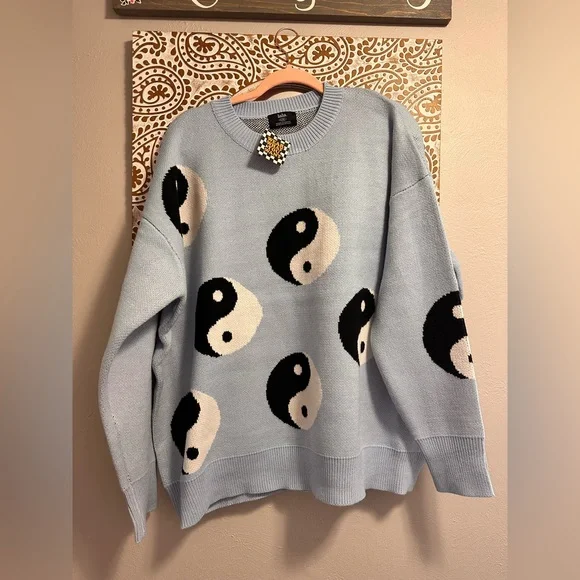 Lala Karma Queen Oversized Knit in Sky Blue - Picture 1 of 4